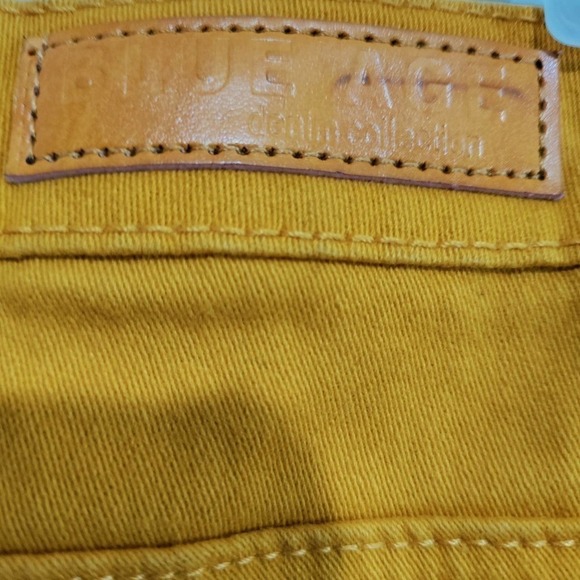 Blue Age Collection Mustard Yellow size 9 destructed skinny Jeans - Picture 5 of 8